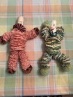 2 Antique Vintage Pinwheel Yo-yo Quilt Dolls. Handmade 1950’s. Pink & Green — photo 1