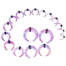 18Pcs Acrylic Septum Pincher Tapers C Shape Buffalo Ear Taper Kit Stretching ...