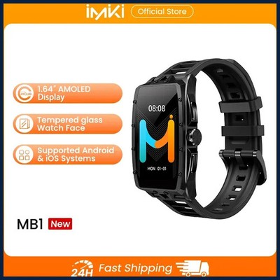 IMIKI SmartWatch 1.64'' HD AMOLED Display Bluetooth Phone Calls 1 ATM Waterproof