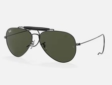 Ray-Ban Outdoorsman Black Frame/Dark Green Lenses 58mm Sunglasses Rb3030