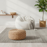 Pouf Sitzkissen Ø 30 Cm FußHocker Bodenkissen Wasserhyazinthe Hocker wohnfreuden