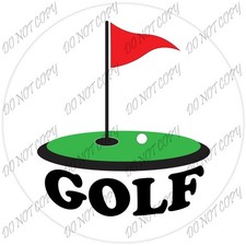 Laminated Vinyl Decal Die Cut Waterproof Sticker - Golf Green