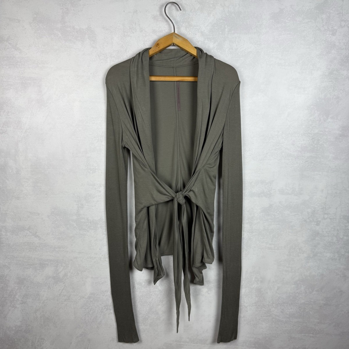 Rick Owens Lilies Viscose Long Sleeves Tie Front Cardigan Size 48