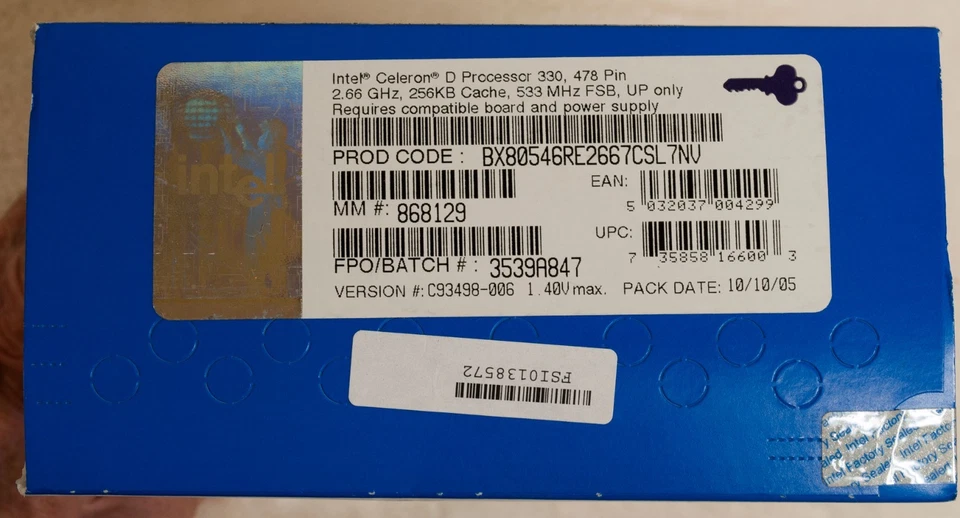 Intel Celeron D Processor 330, 2.66 Ghz, 533 Mhz FSB, New - Image 2 of 4