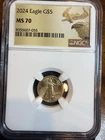 2024 1/10 Oz Gold Eagle $5 NGC MS70 Perfect Grade .999 Fine Gold