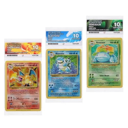Charizard Blastoise Venusaur 003/034 Classic Ace 10 3x Perfect Sub Grades Set