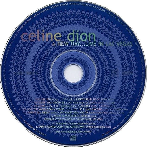 Celine Dion – A New Day... Live In Las Vegas (CD, Columbia COL 515225 2)