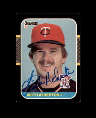 Keith Atherton Hand Signed 1987 Donruss Minnesota Twins Autograph