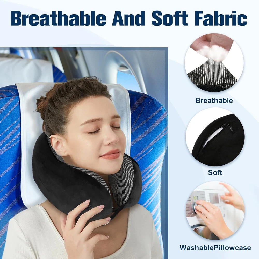 Travel Pillow for Airplane, Neck Pillow for Travel, Memory Foam Travel Neck Pill
