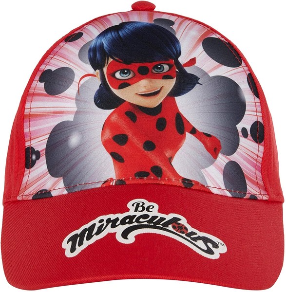 Ladybug Miraculous MäDchen Cap Glitzer Sommerhut Strandhut Gr.54 Basecap Rot-image