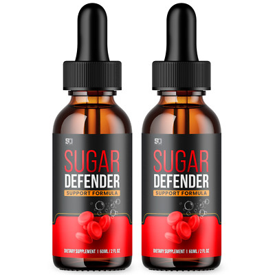 (2 Pack) Sugar Defender, Sugar Defender Blood Sugar Support Supplement (4oz)