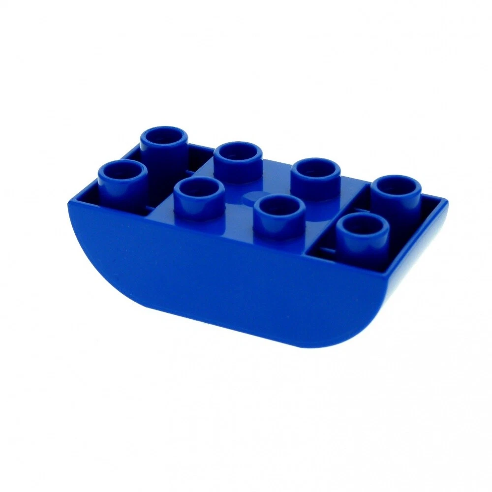 1x Lego Duplo Basic Construction Stone Blue 2x3 Floor Curved Round