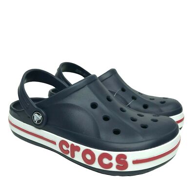 Crocs Bayaband Boys Girls Clogs Size 2 (J2) Blue Comfortable Lightweight Sandals