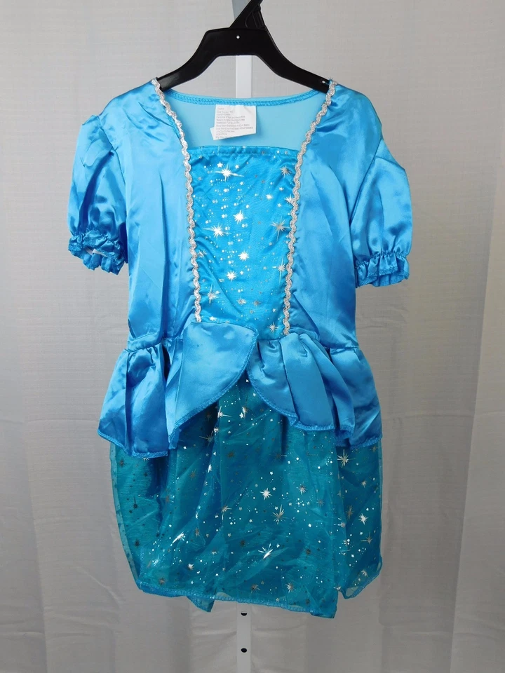 Fantasia de Halloween princesa encantada infantil menina Cinderela azul 4-6 XL #5137 - Imagem 3 de 4