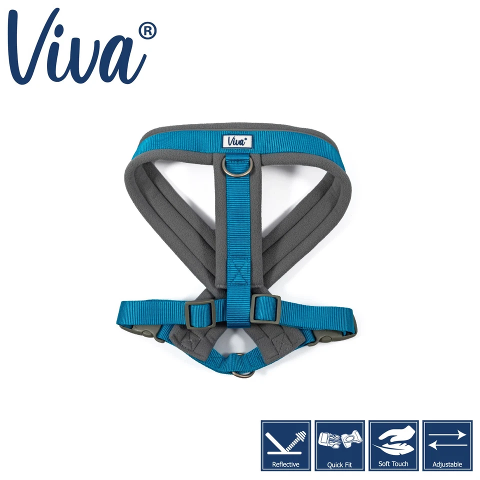 Arnés acolchado para perros - azul. Mediana (41cm - 53cm). Foto 4 de 4