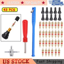 43x Tire Valve Stem Installation Remover Repair Tool Puller Car Plug Core Kit