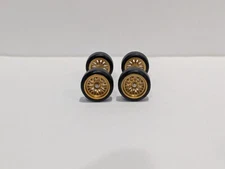1:64 Scale 11mm Gold Mesh BBS Real Rider style wheels and tires