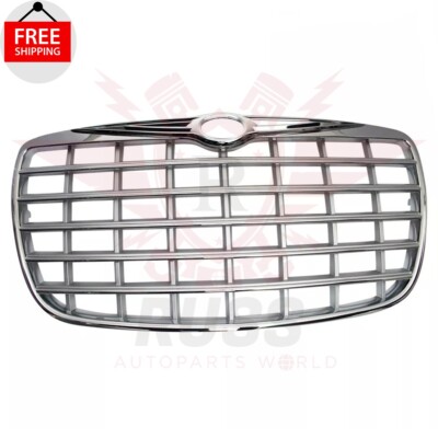 New Front Grille Assembly Chrome & Silver Fits 2005-2010 Chrysler 300 CH1200276
