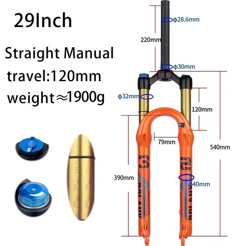 27.5/29inch Lightweight Mtb Bicycle Suspension Air Oil Fork 120mm Travel - Picture 11 of 34