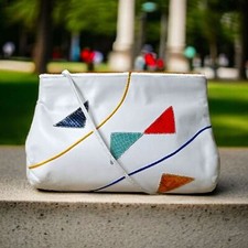 Vintage Bags By Supreme White Leather Patchwork Purse