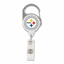 PITTSBURGH STEELERS PREMIUM METAL RETRACTABLE ID BADGE HOLDER KEY CHAIN WINCRAFT