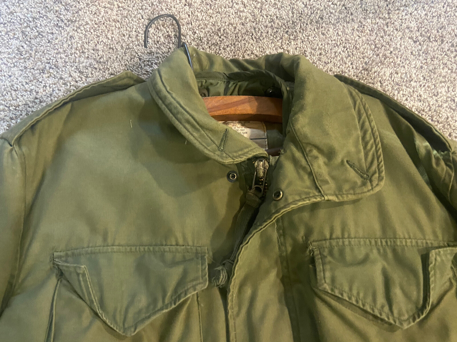 M65 Field Jacket Cold Weather Military Surplus OG 107 Small with