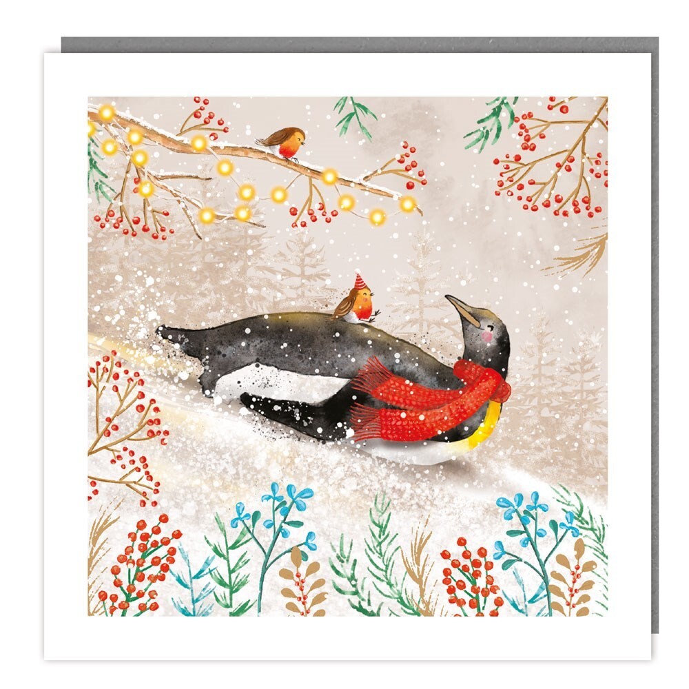 Charity Christmas Cards 5 Festive Penguin Ride – Marie Curie Xmas Cards