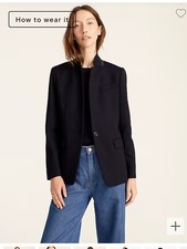 J.Crew Regent Blazer in Navy Wool Flannel Jacket SIZE 0