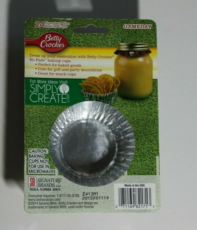 Forros para cupcakes Betty Crocker Gameday sin desvanecimiento - Paquete de 24 Foto 2 de 2