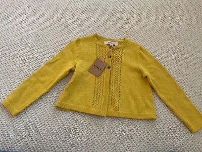 Mini Boden Yellow Mustard Girl Cardigan Size 4-5y NWT
