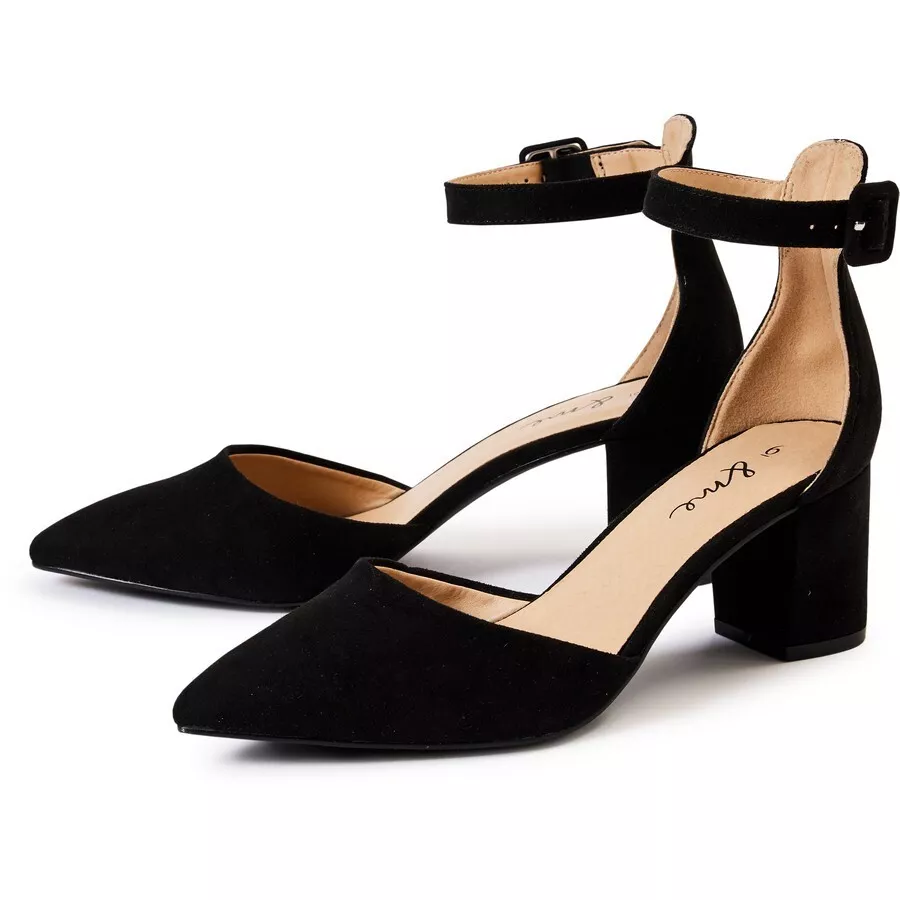 Black court block heels cheap