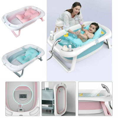 Baignoire Pliable Bebe Antiderapant Avec Indicateur Temperature Et Hamac De Bain Ebay