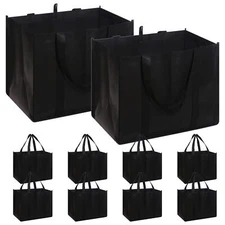 Set Of 10 Reusable Grocery Bags Extra Large Foldable Heavy Duty Shopping Tote Pr