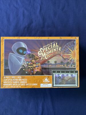 Disney Wall-e & Eve Spark A Special Moment 50 Piece Mini Puzzle DCA Light Up NIB