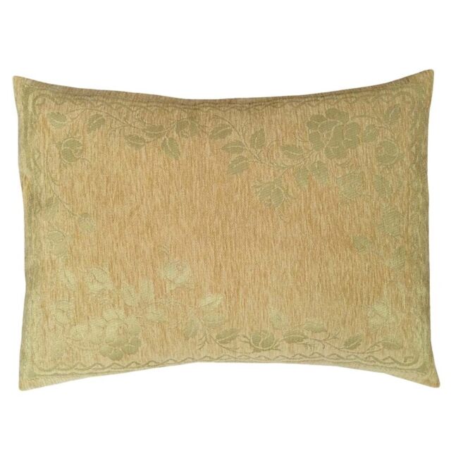 Chenille Beige Floral (Mint Rose) 22x30 Decorative Home Farm Garden Pillow Cover