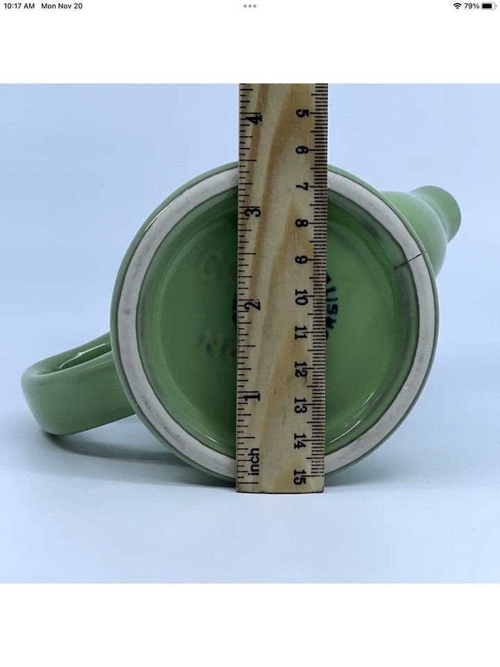 Chefsware USA Pottery Green Tea Pot Restaurant Single Serving Vtg Diner