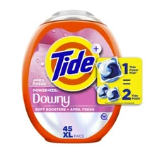 Tide Power Pods With Downy 45 Count Laundry Detergent Stain Removal Softness