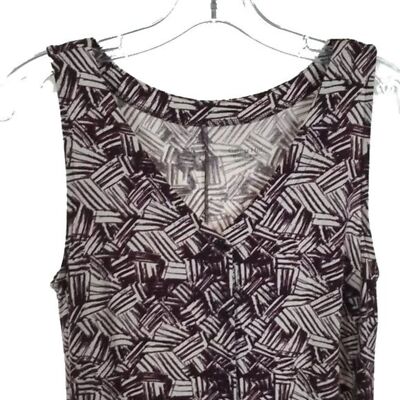 NWOT Womens Size XS Garnett Hill Geometric Print Button-Front Knit Tank  Dress | eBay