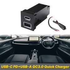 USB-C PD USB-A QC3.0 Port Socket For Toyota RAV4 Corolla Cross C-HR Prius Tundra