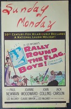 RALLY ROUND THE FLAG BOYS MOVIE POSTER PAUL NEWMAN 1958 Window Card