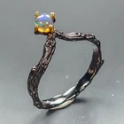 Jewelry gem Natural Opal Ring 925 Sterling Silver Size 6.75 /R473572