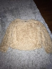 G by Giuliana Women's Flower Pom Pom Blouson-Sleeve Knit Sweater Tan