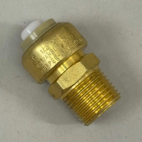 JONES STEPHENS (3 Pack) Plumbite Push On Male Adapter 1/2"x1/2" Brass C77417LF - Picture 5 of 8