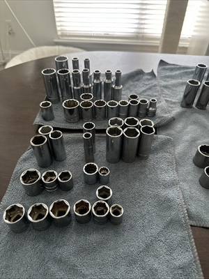 #ad Craftsman and Husky Assorted SAE Metric Sockets Lot of 90 ITEMS Larger Sizes $90.00
