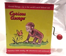 Schylling Classic Curious George Musical Jack in the Box Toy Tested Working GUC