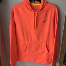 NIKE Therma-Fit Coral Color Pullover Hoodie Ladies Sz M THUMB HOLES NICE