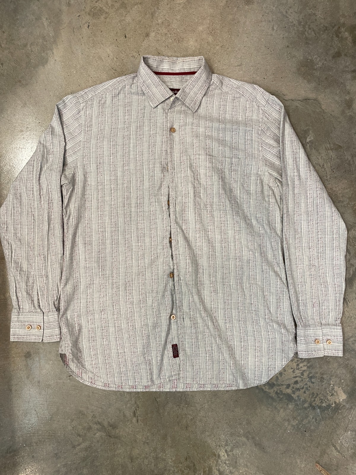 Tommy Bahama Button Down Shirt Mens M Gray Red Plaid Cotton Casual Office thumbnail 9