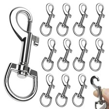 12 Pack 3.2 Inch Swivel Eye Bolt Snap Hooks Zinc Alloy Single Ended Flag Clips