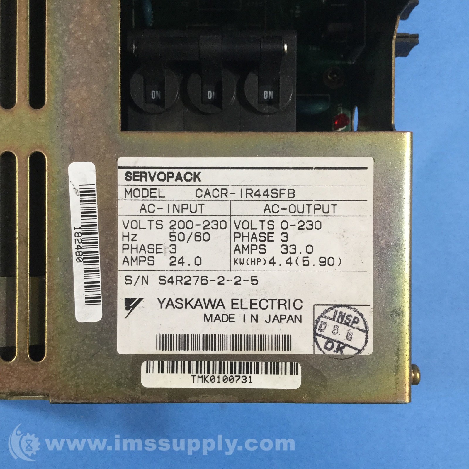Yaskawa Electric CACR-IR44SFB 33AMP, 200-230VAC, AC ServoPack RSIP