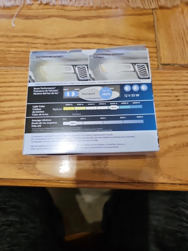 Philips H11 CrystalVision Platinum Headlight Halogen Bulbs H11CVPS2  - Image 2 of 2